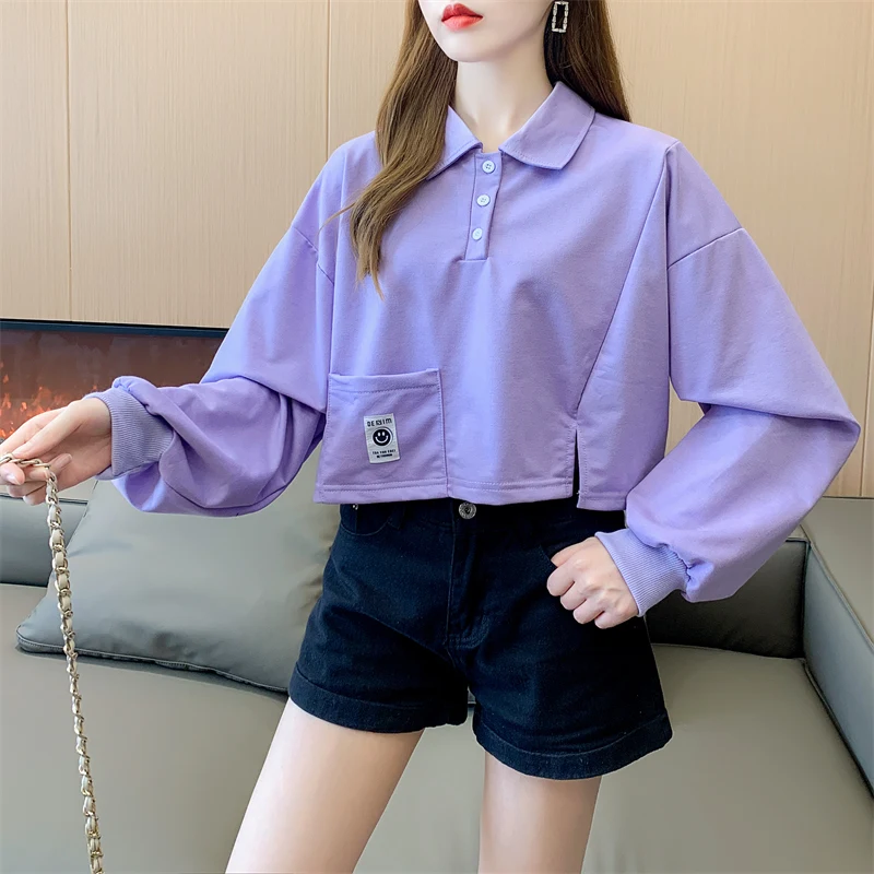 preppy style T-shirts Women korean solid Crop Tops Female cotton Long Sleeve Top Ladies Fashion Casual loose Tees Spring Autumn
preppy style T-shirts Women korean solid Crop Tops Female cotton Long Sleeve Top Ladies Fashion Casual loose Tees Spring Autumn
