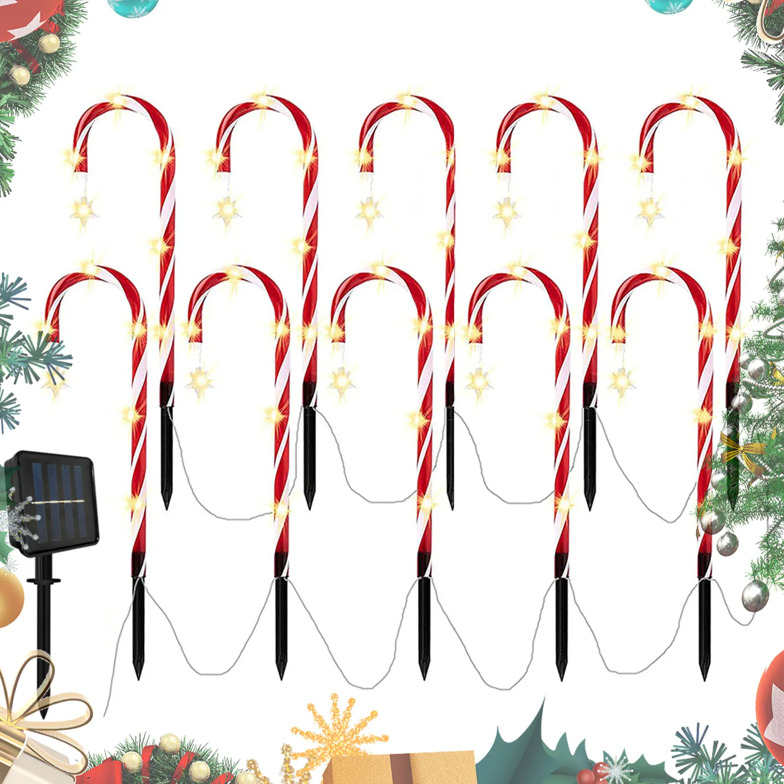 Christmas Home Decor Gift Supplies Candy Cane Lights Gifts for Holiday Christmas Courtyard Patio Garden Walkway Decoration
Christmas Home Decor Gift Supplies Candy Cane Lights Gifts for Holiday Christmas Courtyard Patio Garden Walkway Decoration