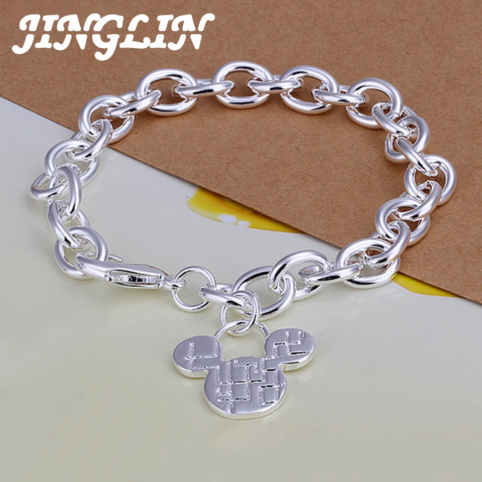 JINGLIN Fashion 925 Sterling Silver Cute Mickey Charm Bracelet Jewelry Bracelets Wedding Party For Women Girl Gift
JINGLIN Fashion 925 Sterling Silver Cute Mickey Charm Bracelet Jewelry Bracelets Wedding Party For Women Girl Gift