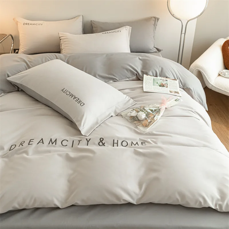 Beddings Sets Solid Color Light Luxury Washed Cotton Four-piece Set Pure Cotton Double Embroidery Quilt Cover Cotton Bed Sheet
Beddings Sets Solid Color Light Luxury Washed Cotton Four-piece Set Pure Cotton Double Embroidery Quilt Cover Cotton Bed Sheet