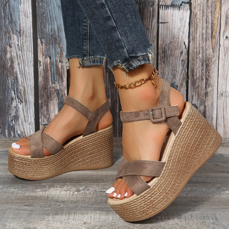 Sandals Women's Summer New Platform Platform Solid Color Suede Women's Sandals Platform Wedge Thick Bottom Roman Sandals
Sandals Women's Summer New Platform Platform Solid Color Suede Women's Sandals Platform Wedge Thick Bottom Roman Sandals