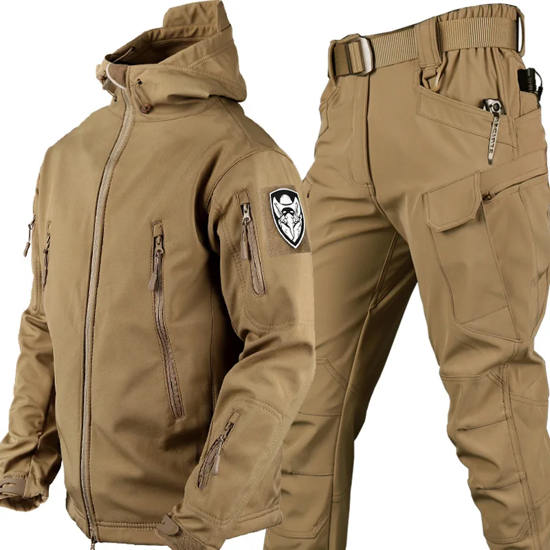 New Outdoor Shark Skin Soft Shell Plush Thickened Climbing Tactics Special Training Wind proof and Waterproof Sweater Jacket
New Outdoor Shark Skin Soft Shell Plush Thickened Climbing Tactics Special Training Wind proof and Waterproof Sweater Jacket