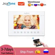 Jeatone Wifi Indoor 7 Inch Smart Home Video DoorPhone Intercom Screen System Photo Video Recording Taking Wall Mounting Monitor