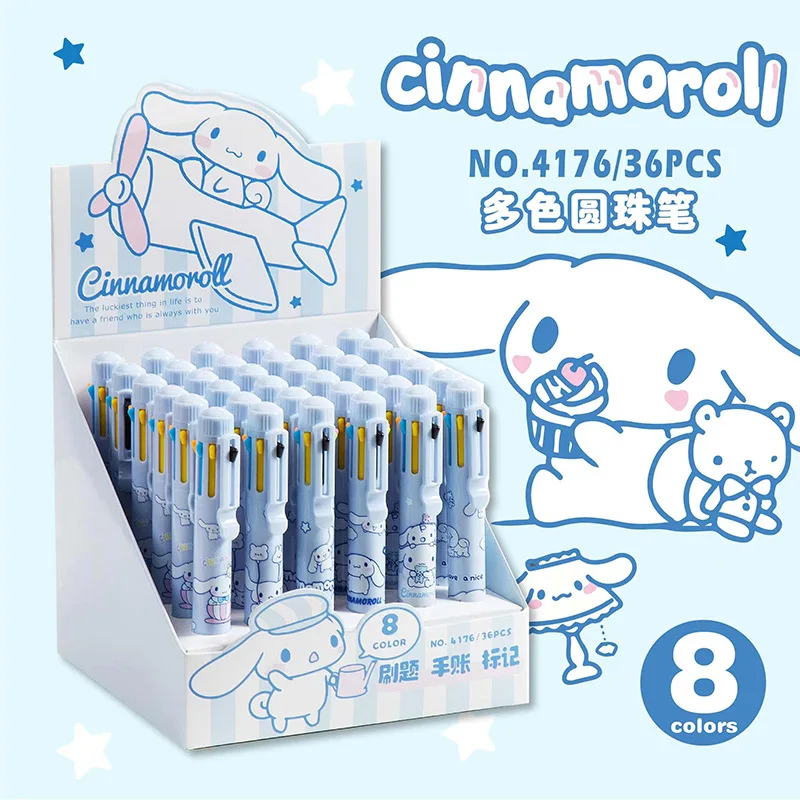 

36 шт./полная коробка Sanrioed Kawaii аниме мультфильм серия Cinnamoroll креативная высокая цена милая девушка многоцветная ручка маркер ручка подарок