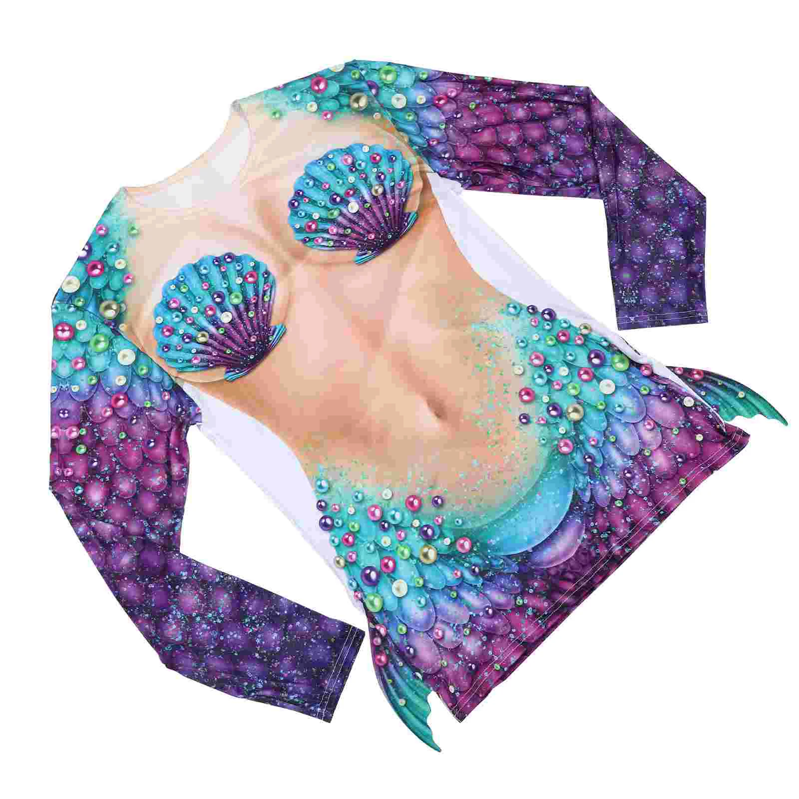 Halloween Party Long Sleeve T-shirt Average Size Mermaid Cosplay Shirt Marine Shell Printed Clothes
Halloween Party Long Sleeve T-shirt Average Size Mermaid Cosplay Shirt Marine Shell Printed Clothes