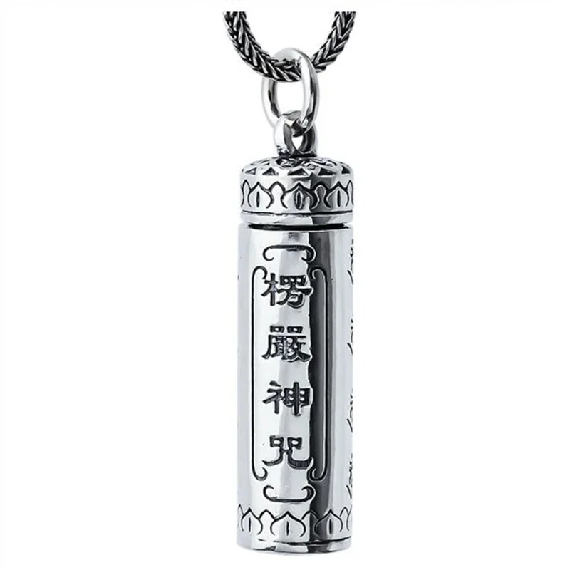 Retro Sutra Shurangama Mantra Pendant Men's Jewelry Ethnic Silver 925 Chain Necklaces Male Amulet Lotus Mantra Choker Bijou
Retro Sutra Shurangama Mantra Pendant Men's Jewelry Ethnic Silver 925 Chain Necklaces Male Amulet Lotus Mantra Choker Bijou