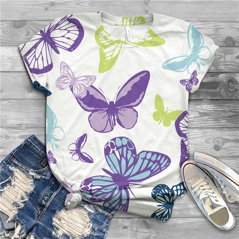 New street style casual animal T shirt butterfly round collar short sleeves comfortable and loose retro Harajuku boutique women'
New street style casual animal T shirt butterfly round collar short sleeves comfortable and loose retro Harajuku boutique women'