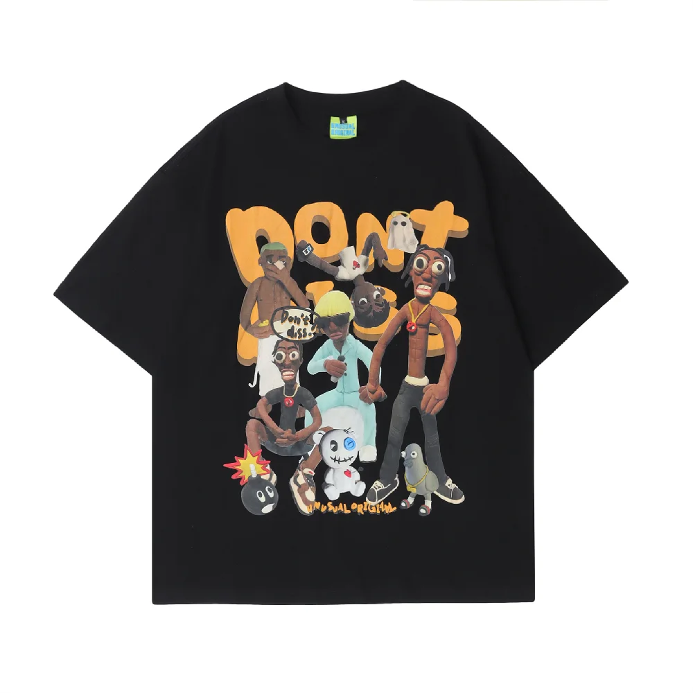 Hip Hop Men T-Shirt Streetwear Harajuku Cartoon Printed T Shirt 2022 Summer Short Sleeve Tshirt 100% Cotton Casual Tops Tees 
Hip Hop Men T-Shirt Streetwear Harajuku Cartoon Printed T Shirt 2022 Summer Short Sleeve Tshirt 100% Cotton Casual Tops Tees