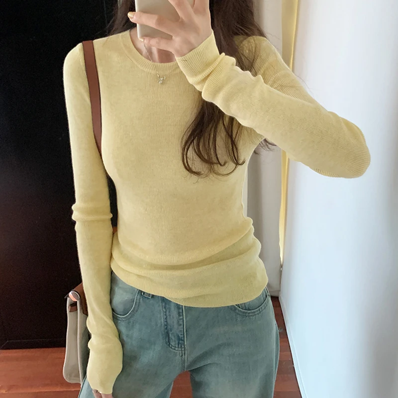 2023 Autumn Winter Thin Pink Sweater For Women O Neck Pullovers Knitted Tops Female Long Sleeve Slim Knitwears Sweaters Mujer
2023 Autumn Winter Thin Pink Sweater For Women O Neck Pullovers Knitted Tops Female Long Sleeve Slim Knitwears Sweaters Mujer