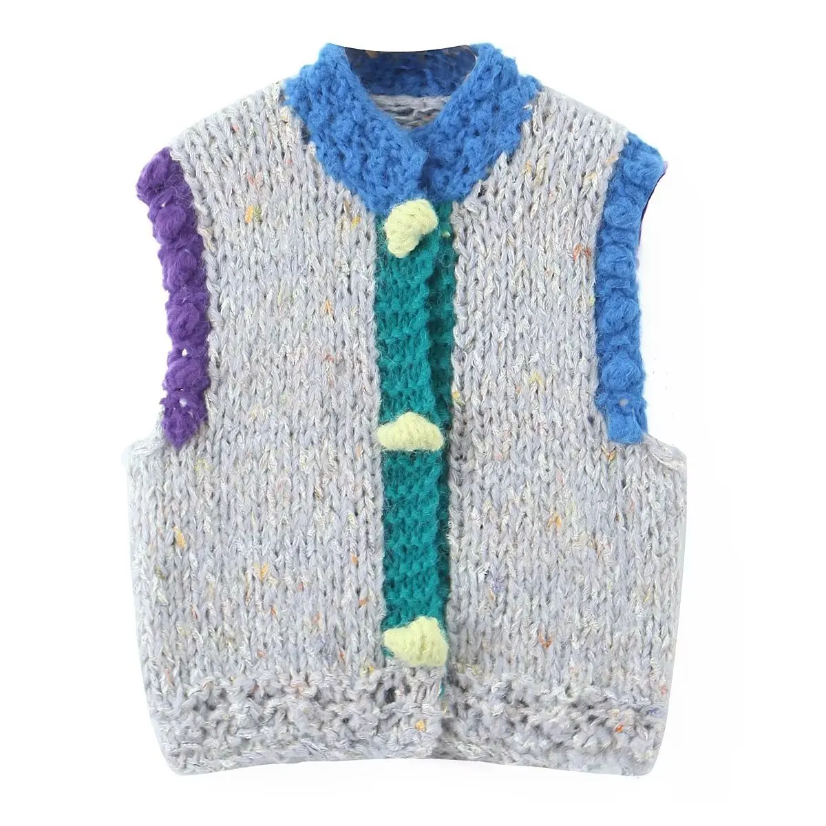 SuperAen 2023 Summer New European and American Style Women Cardigan Button Sweater Vest
SuperAen 2023 Summer New European and American Style Women Cardigan Button Sweater Vest