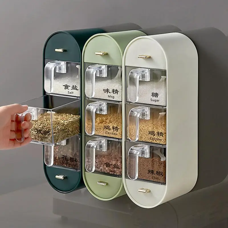 Spice Storage Rack For Kitchen Sugar And Salt Jar Seasoning Container Box Household Wall-mounted Punch-free Combination Set
Spice Storage Rack For Kitchen Sugar And Salt Jar Seasoning Container Box Household Wall-mounted Punch-free Combination Set