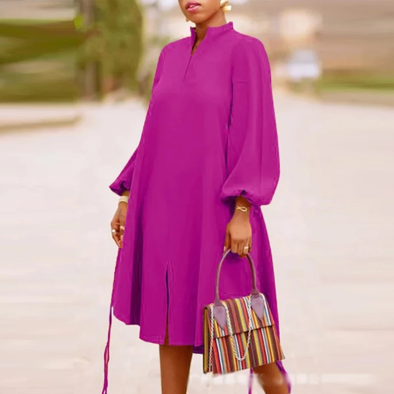 Commute Office Lantern Sleeve Long Dress Chic Lady Stand Collar Print Party Dress Fashion Drawstring Button Loose A-Line Dress
Commute Office Lantern Sleeve Long Dress Chic Lady Stand Collar Print Party Dress Fashion Drawstring Button Loose A-Line Dress