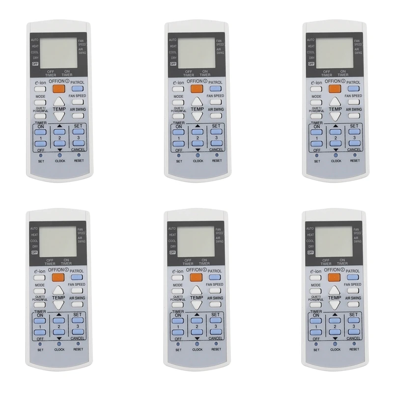 Пульт дистанционного управления для кондиционера 6X для Panasonic ler A75C3407 A75C3623 A75C3625 KTSX003 A75C3297
Пульт дистанционного управления для кондиционера 6X для Panasonic ler A75C3407 A75C3623 A75C3625 KTSX003 A75C3297