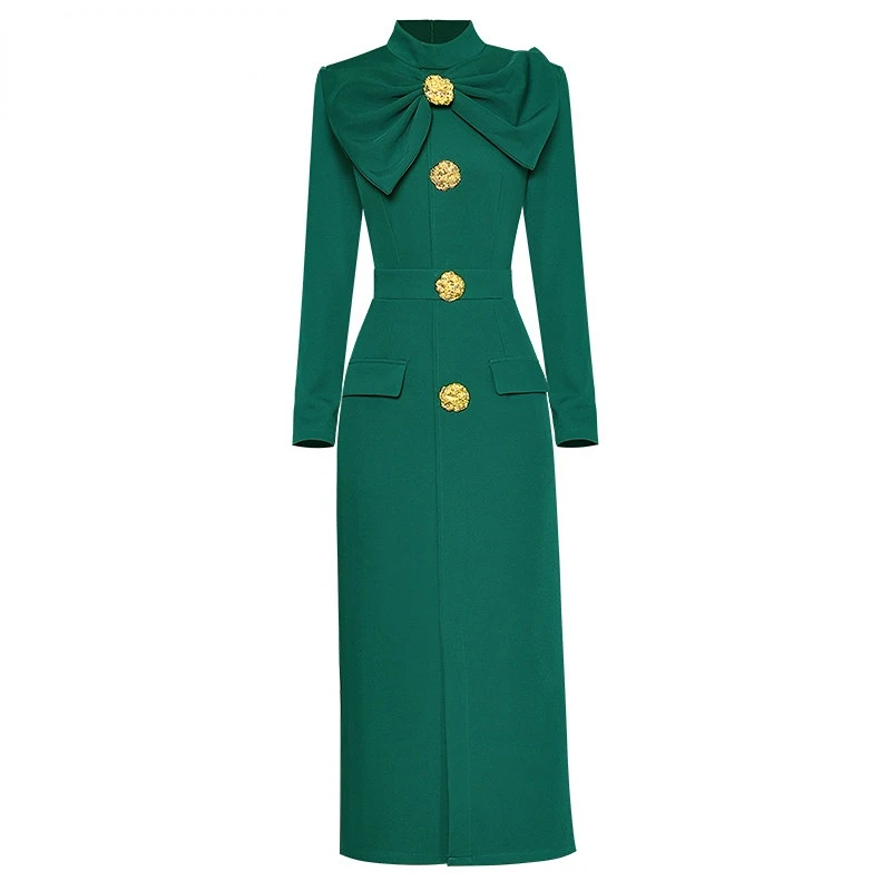 Dresses For Women 2023 Runway Luxury Designer High Quality Spring Autumn Stand Collar Long Sleeve Package Buttocks Slit Dress
Dresses For Women 2023 Runway Luxury Designer High Quality Spring Autumn Stand Collar Long Sleeve Package Buttocks Slit Dress