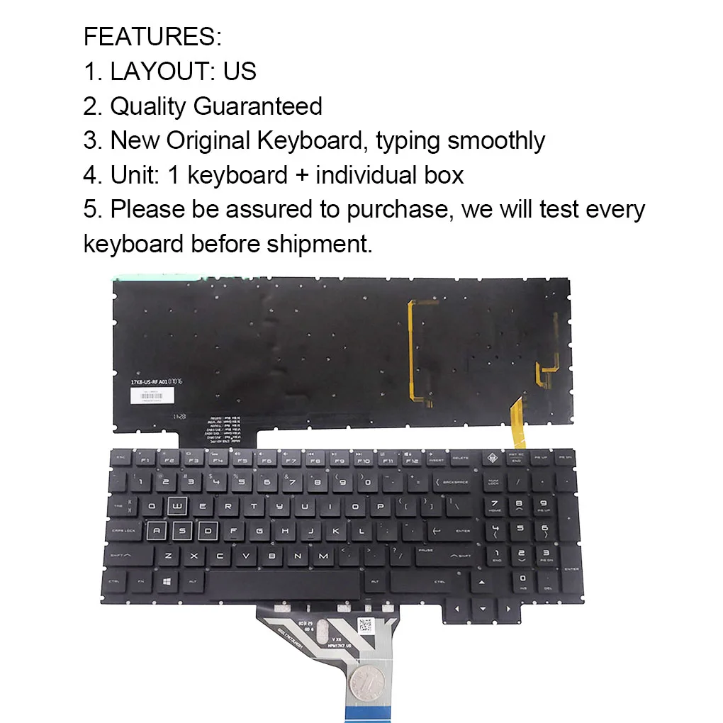 Keyboard Computer Accessory Exquisite Replacing Laptop Keypad Component Replacement for HP OMEN 15-ce070tx 15-ce090tx
Keyboard Computer Accessory Exquisite Replacing Laptop Keypad Component Replacement for HP OMEN 15-ce070tx 15-ce090tx
