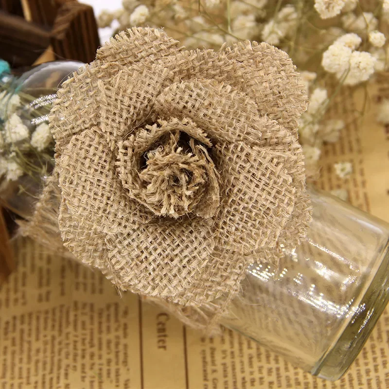 9cm Handmade Jute Hessian Burlap Rose Flowers Vintage Rustic Wedding Decoration Jute Christmas Decorations for home
9cm Handmade Jute Hessian Burlap Rose Flowers Vintage Rustic Wedding Decoration Jute Christmas Decorations for home