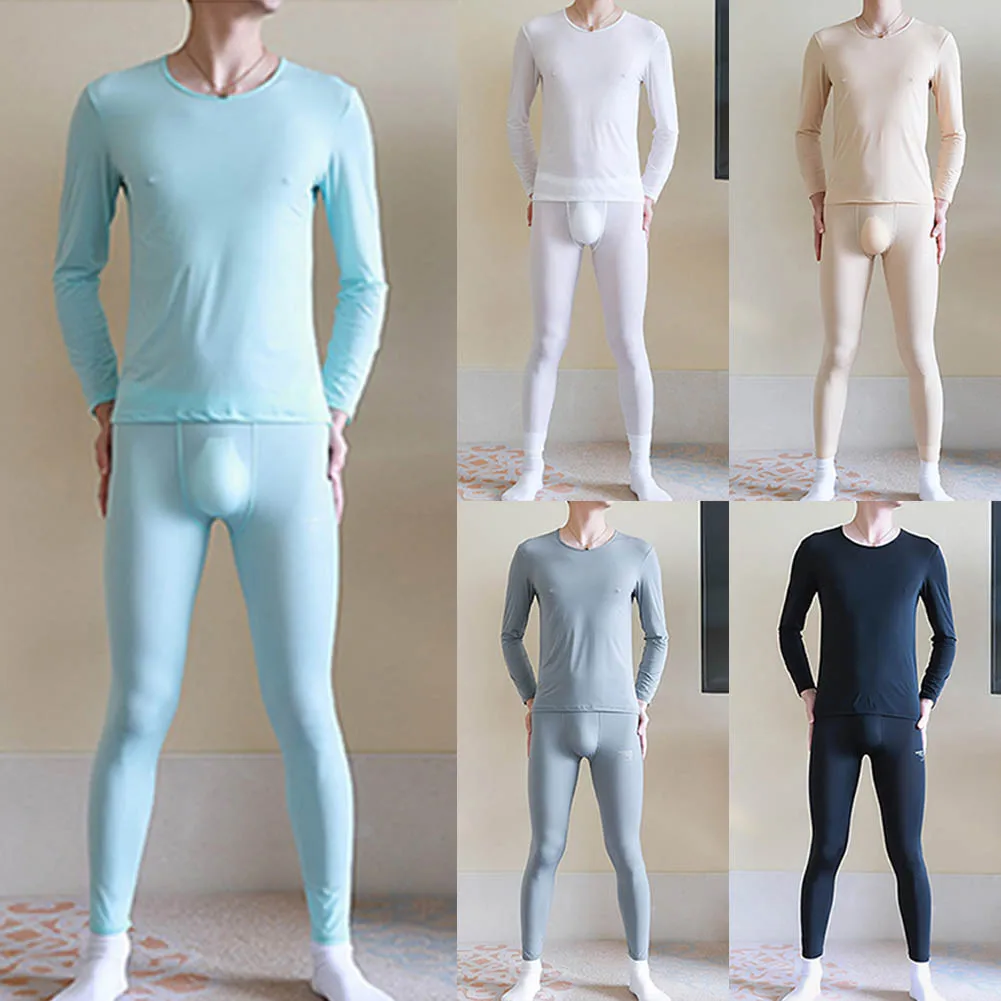 Men Thermal Underwear Set Long Johns Pants Warm Top Bottom Ice Silk Stretch Lingerie Sleepwear Man Compression Underwear
Men Thermal Underwear Set Long Johns Pants Warm Top Bottom Ice Silk Stretch Lingerie Sleepwear Man Compression Underwear
