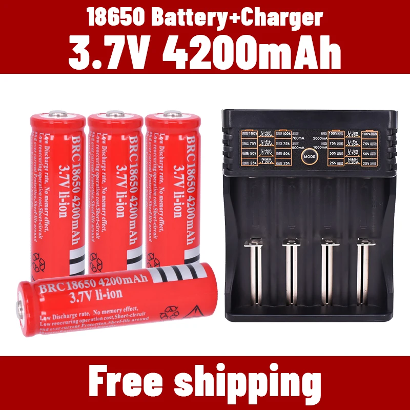 100% New Original 18650 3.7 v 4200 mah 18650 Lithium Rechargeable Battery For EvreFire Flashlight batteries +Charger
100% New Original 18650 3.7 v 4200 mah 18650 Lithium Rechargeable Battery For EvreFire Flashlight batteries +Charger