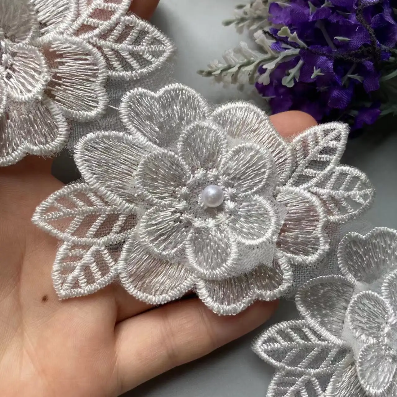 10x White Pearl Flower Embroidered Lace Edge Trim Ribbon Fabric Patchwork Wedding Dress DIY Sewing Supplies Craft 7.5cm*8cm
10x White Pearl Flower Embroidered Lace Edge Trim Ribbon Fabric Patchwork Wedding Dress DIY Sewing Supplies Craft 7.5cm*8cm