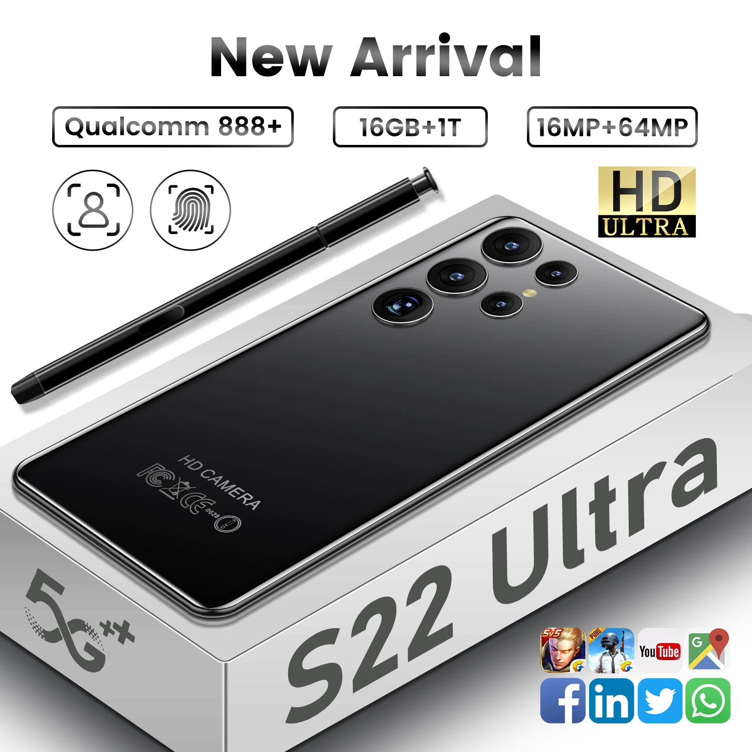 SmartPhone S22 Ultra 6.8 HD Screen 4G 5G Dual Sim Cell Phone Original Android 12 Unlocked Mobile Phones 64MP 6800mAh Celulares
SmartPhone S22 Ultra 6.8 HD Screen 4G 5G Dual Sim Cell Phone Original Android 12 Unlocked Mobile Phones 64MP 6800mAh Celulares