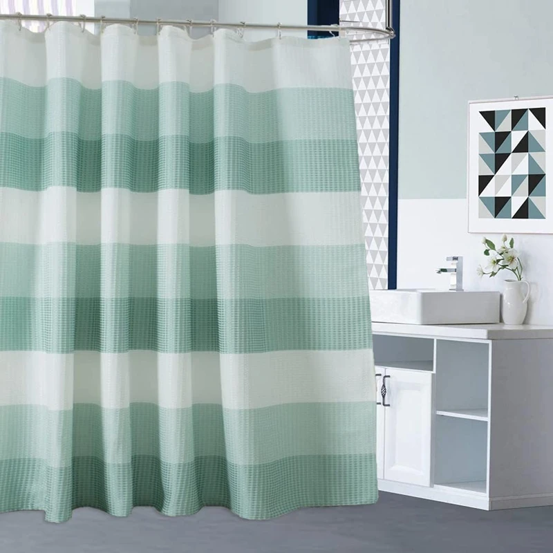 Inyahome Waffle Wave Ombre Stripe Shower Curtain with Hooks Hotel Luxury Spa Bathtub Bathroom Shower Liner Curtains Green White
Inyahome Waffle Wave Ombre Stripe Shower Curtain with Hooks Hotel Luxury Spa Bathtub Bathroom Shower Liner Curtains Green White