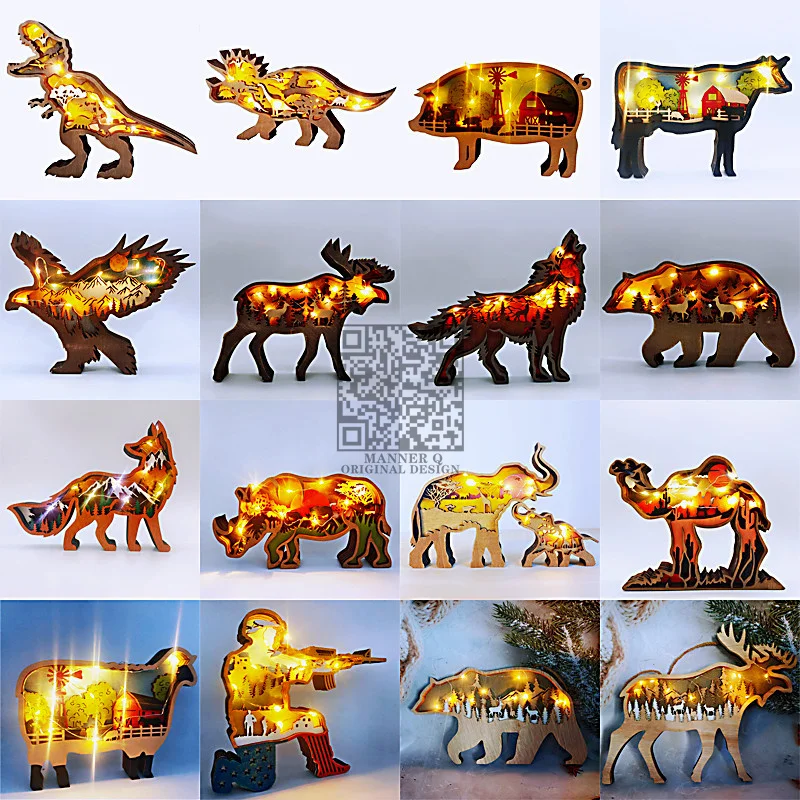 DIY Creativity Decorations LED Light Christmas Festival Wooden Forest Animal Statue Home Office Bar Cafe Decor Kids Gifts Toys 
DIY Creativity Decorations LED Light Christmas Festival Wooden Forest Animal Statue Home Office Bar Cafe Decor Kids Gifts Toys