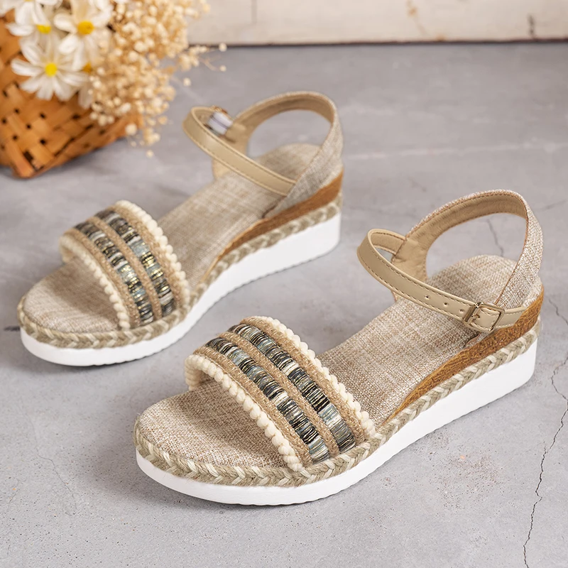 

Women's Wedges Espadrilles Sandals Summer 2023 Non Slip Platform Roman Sandals Woman Lightweight Casual Walking Sandalias Mujer