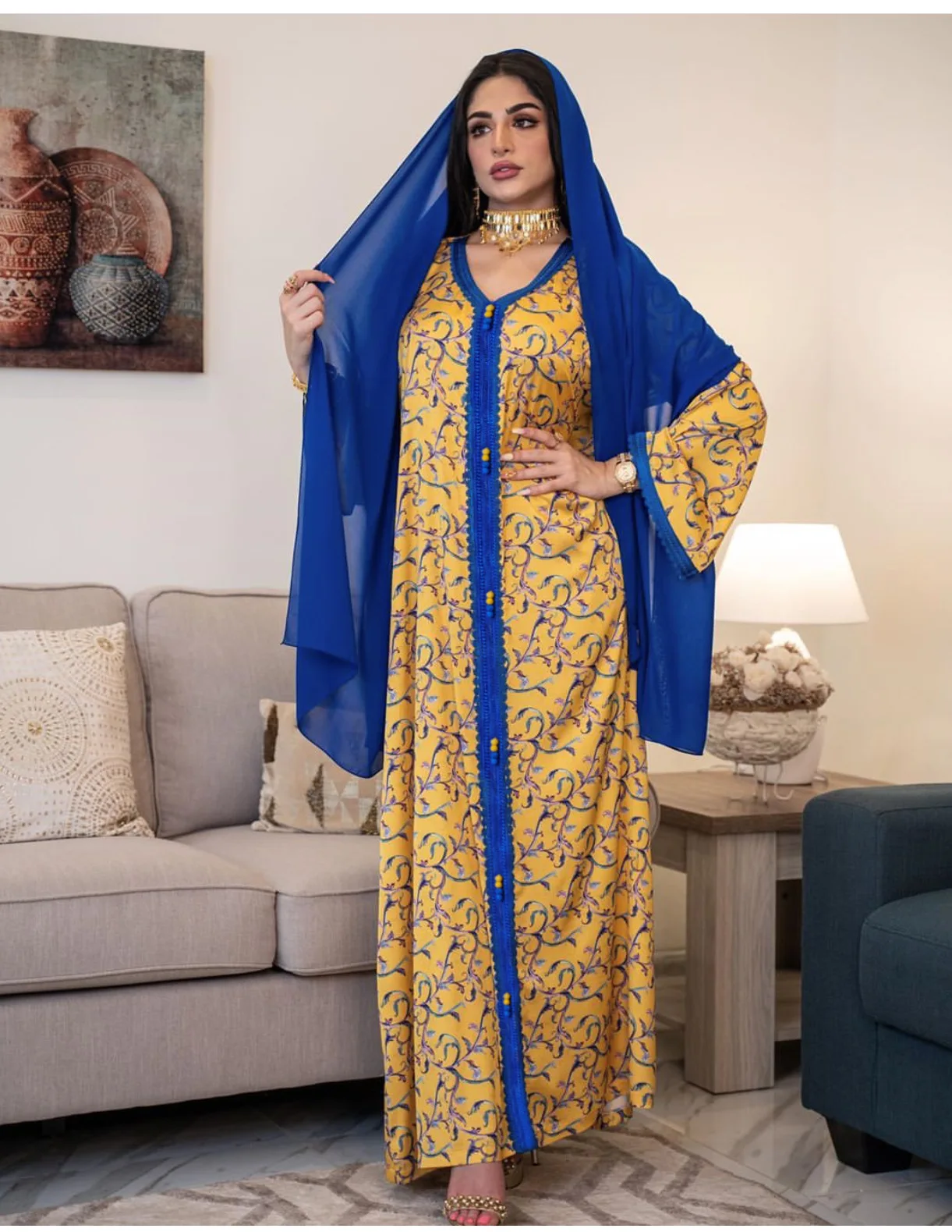 Abaya Women Muslim Dress Floral Print Long Robe Dubai Eid Al-Fitr Caftan Marocain Big Swing Maix Hijab Dresses Islamic Clothing
Abaya Women Muslim Dress Floral Print Long Robe Dubai Eid Al-Fitr Caftan Marocain Big Swing Maix Hijab Dresses Islamic Clothing