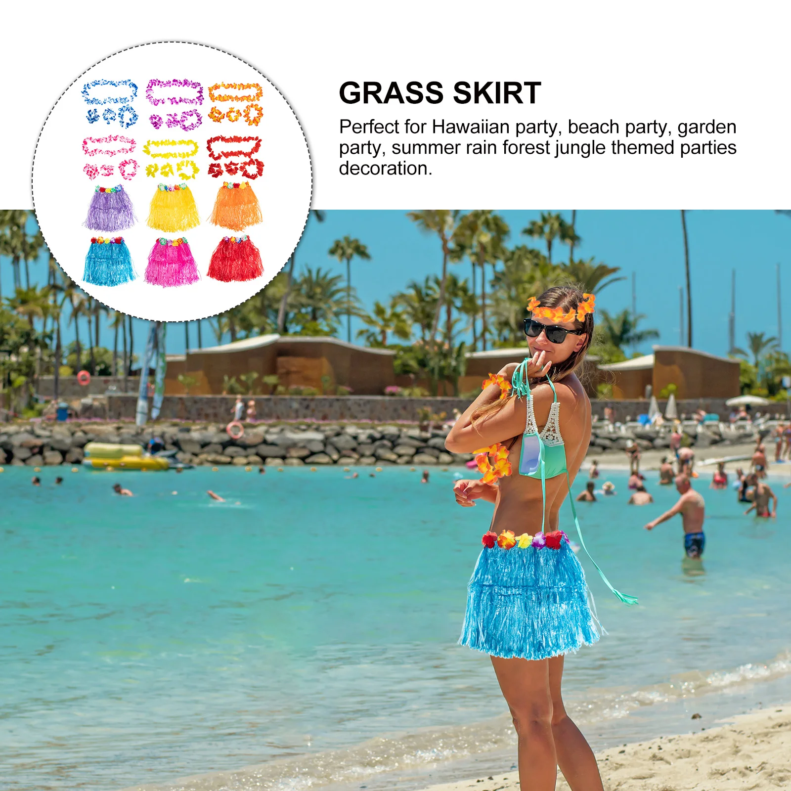 6 Sets Grass Skirt Fashion Hula Skirt Hawaiian Party Costume Stage Dress Props Performance Skirt Summer Beach Party Costume
6 Sets Grass Skirt Fashion Hula Skirt Hawaiian Party Costume Stage Dress Props Performance Skirt Summer Beach Party Costume