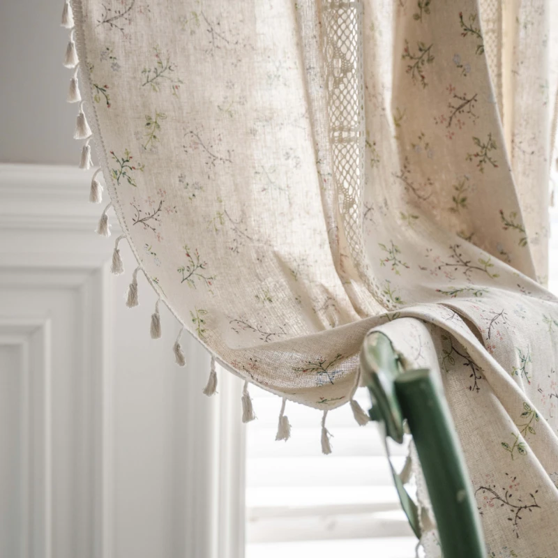 Boho Floral Semi-Blackout Windows Crochet Tassel Short Curtains Cotton Linen Blend for Bedroom Living Room Partition Curtains 
Boho Floral Semi-Blackout Windows Crochet Tassel Short Curtains Cotton Linen Blend for Bedroom Living Room Partition Curtains