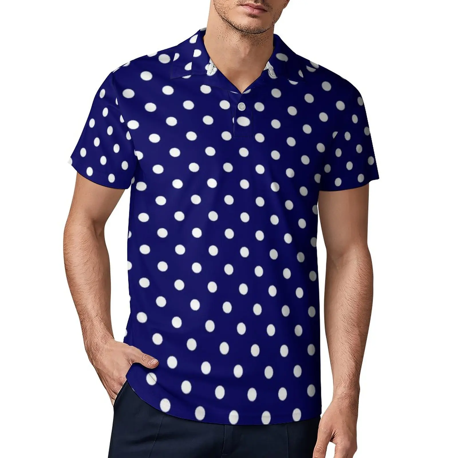 Blue Polka Dots Casual Polo Shirts Vintage Polka Dot T-Shirts Short Sleeve Shirt Beach Streetwear Oversized Top Gift
Blue Polka Dots Casual Polo Shirts Vintage Polka Dot T-Shirts Short Sleeve Shirt Beach Streetwear Oversized Top Gift