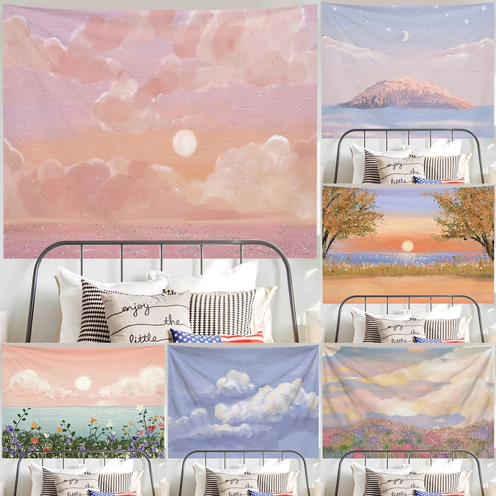 3D HD Oil Scenery Hanging Cloth Bedroom Decor Aesthetics Tapestry Wall Hanging Flowers And Plants Sun And Moon Background Cloth
3D HD Oil Scenery Hanging Cloth Bedroom Decor Aesthetics Tapestry Wall Hanging Flowers And Plants Sun And Moon Background Cloth