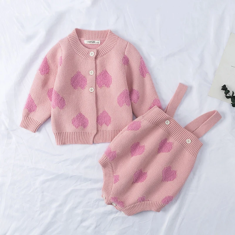 Infant Baby Girls Long Sleeve Loving Heart Cardigan Coat + Rompers Clothing Set Autumn Kids Girls Knit Clothes Clothing Suit
Infant Baby Girls Long Sleeve Loving Heart Cardigan Coat + Rompers Clothing Set Autumn Kids Girls Knit Clothes Clothing Suit