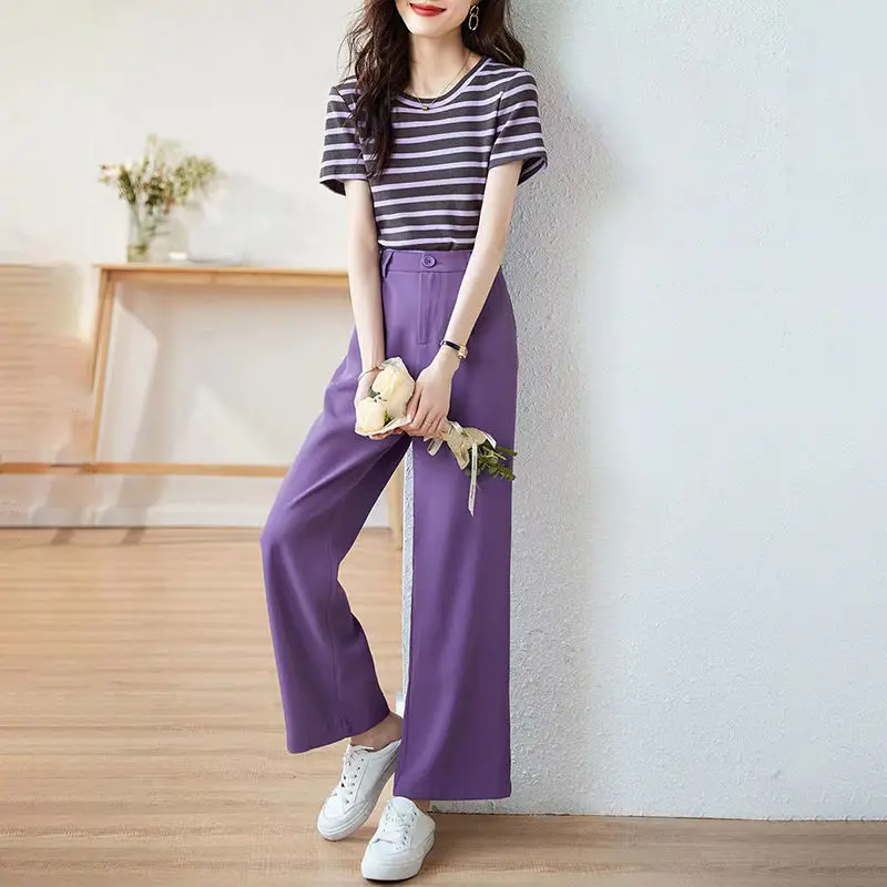 Women's Clothing Fashion Outfits 2023 Summer New Arrival Contrast Round Neck Short Sleeve Slim Versatile Pants Two Piece Set
Women's Clothing Fashion Outfits 2023 Summer New Arrival Contrast Round Neck Short Sleeve Slim Versatile Pants Two Piece Set