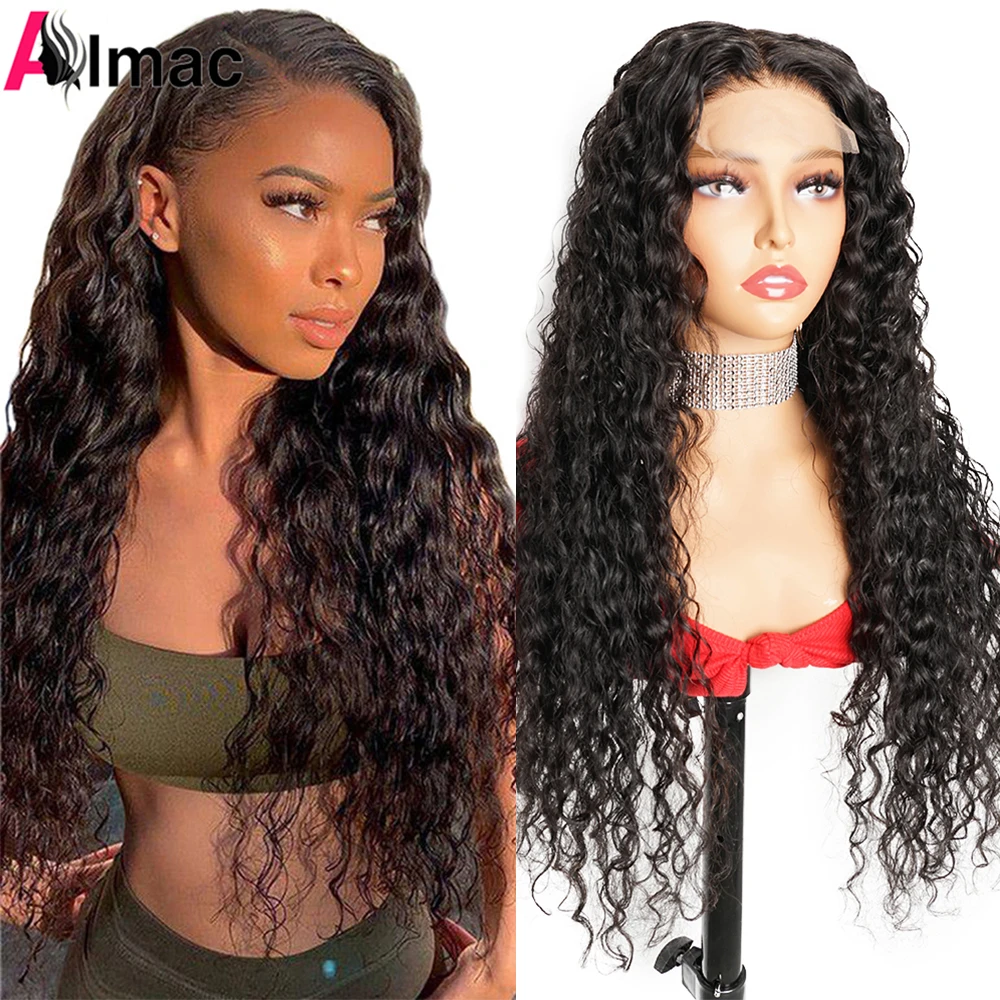 

Water Wave Human Hair Wigs 13x4 Transparent Lace Frontal Wig Brazilian Remy 4x4 Closure Wig Water Wave Lace Front Wig PrePlucked
