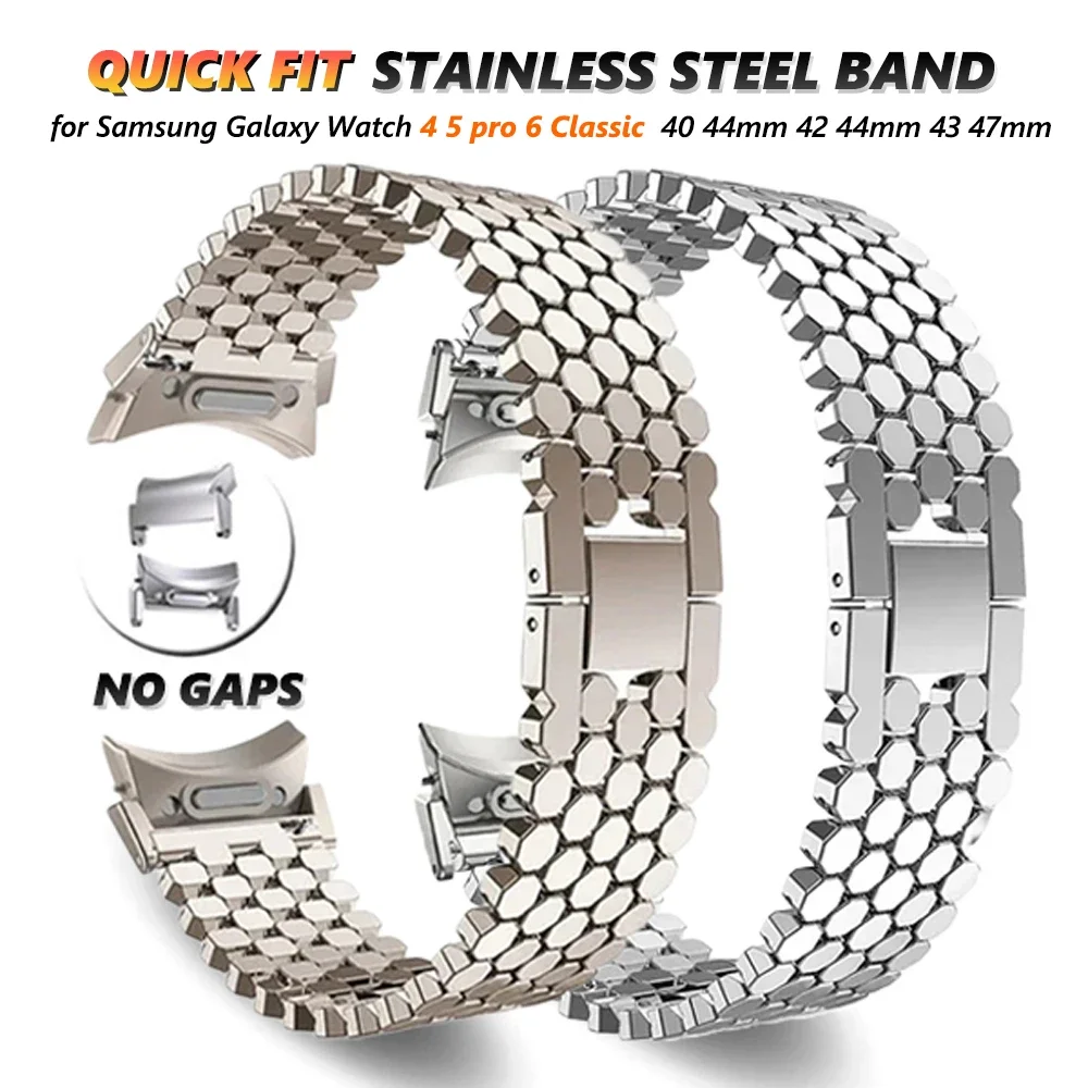 No gaps stainless steel band for Samsung galaxy watch 6 5pro 4 Classic 47mm 43 42 46mm 45mm 40 44mm quick fit starlight bracelet
No gaps stainless steel band for Samsung galaxy watch 6 5pro 4 Classic 47mm 43 42 46mm 45mm 40 44mm quick fit starlight bracelet