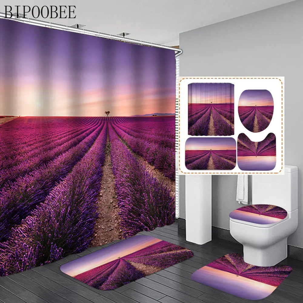 3D Lavender Field Shower Curtain Bathroom Curtains Valentine's Day Decor Toilet Seat Cover Non-Slip Carpet Bath Mats Rugs
3D Lavender Field Shower Curtain Bathroom Curtains Valentine's Day Decor Toilet Seat Cover Non-Slip Carpet Bath Mats Rugs