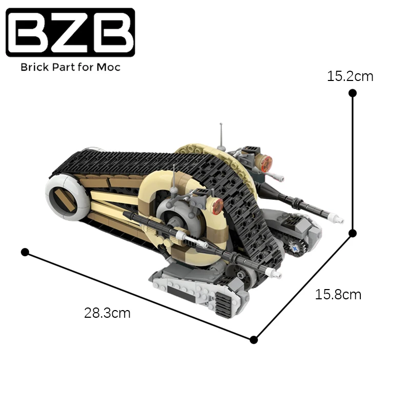 BZB MOC Space Wars Series NR-N99 Snail Tank Building Blocks Kit Treaded Ground Assault Vehicle Chariot Brick Model Kid Toy Gift
BZB MOC Space Wars Series NR-N99 Snail Tank Building Blocks Kit Treaded Ground Assault Vehicle Chariot Brick Model Kid Toy Gift