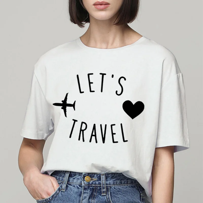 Let's Travel Funny Print Women's/man's T-shirt high-quality Girl Y2K Harajuku Shirt Short Sleeve Top Street lovers loose Tees
Let's Travel Funny Print Women's/man's T-shirt high-quality Girl Y2K Harajuku Shirt Short Sleeve Top Street lovers loose Tees