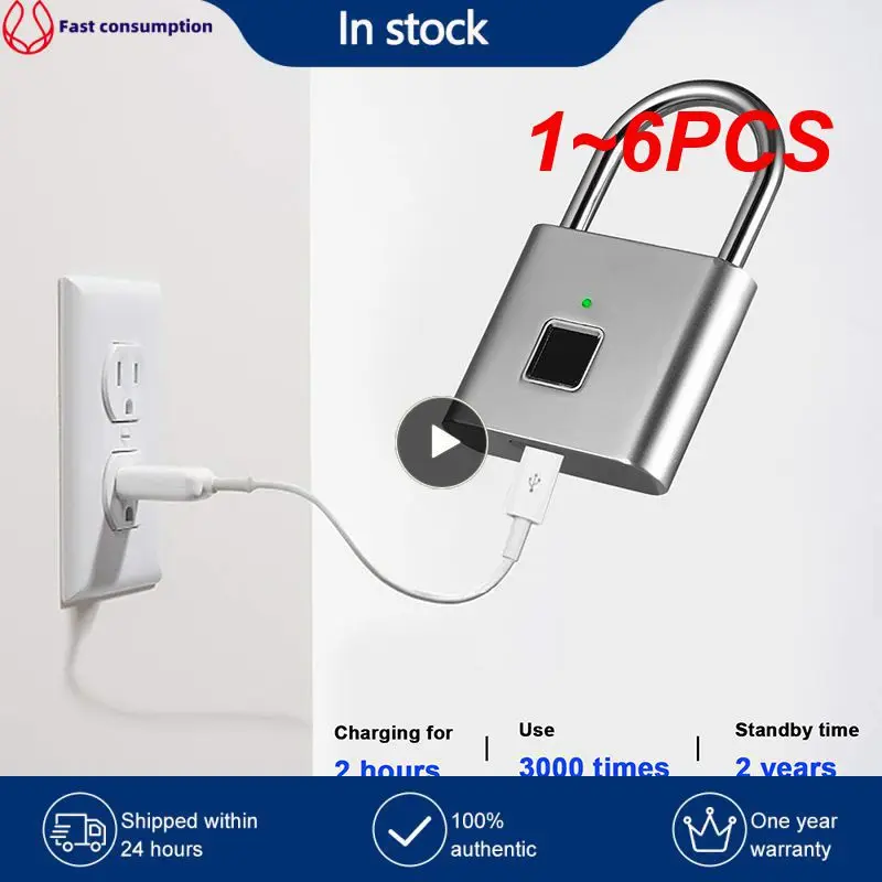 1~6PCS Black silver Keyless USB Rechargeable Door Lock Fingerprint Smart Padlock Quick Unlock Zinc alloy Metal Self Developing
1~6PCS Black silver Keyless USB Rechargeable Door Lock Fingerprint Smart Padlock Quick Unlock Zinc alloy Metal Self Developing