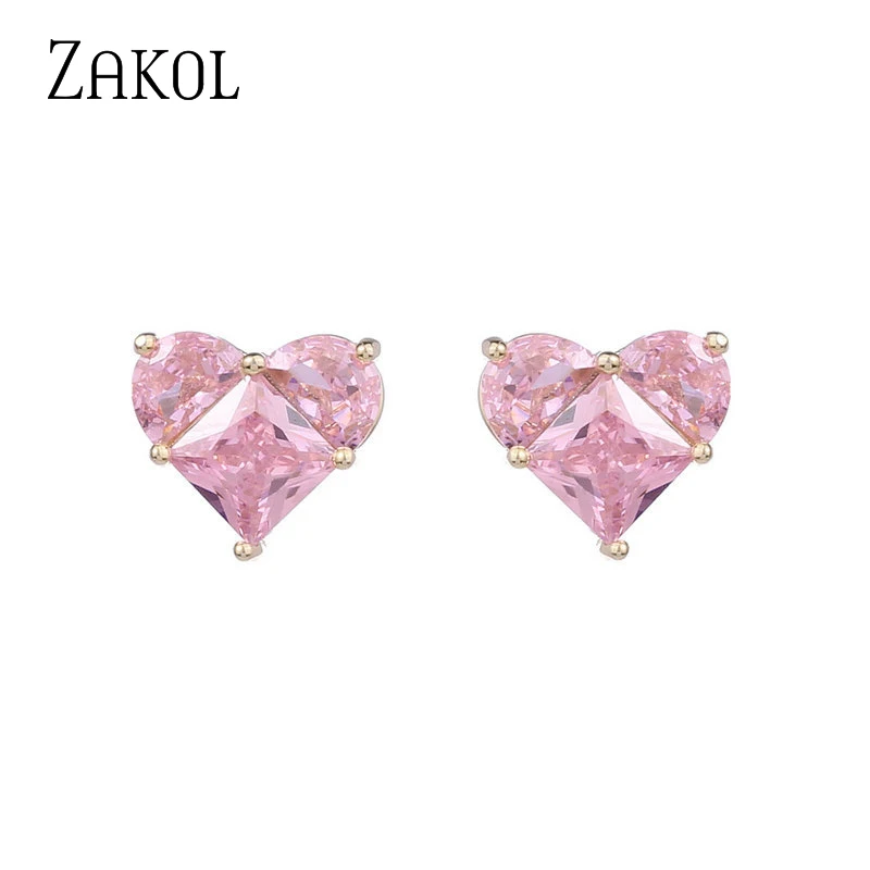 ZAKOL Temperament Sweet Cute Small Heart Stud Earrings AAA Pink Blue Cubic Zirconia Crystal Jewelry Accessories for Women Girls
ZAKOL Temperament Sweet Cute Small Heart Stud Earrings AAA Pink Blue Cubic Zirconia Crystal Jewelry Accessories for Women Girls