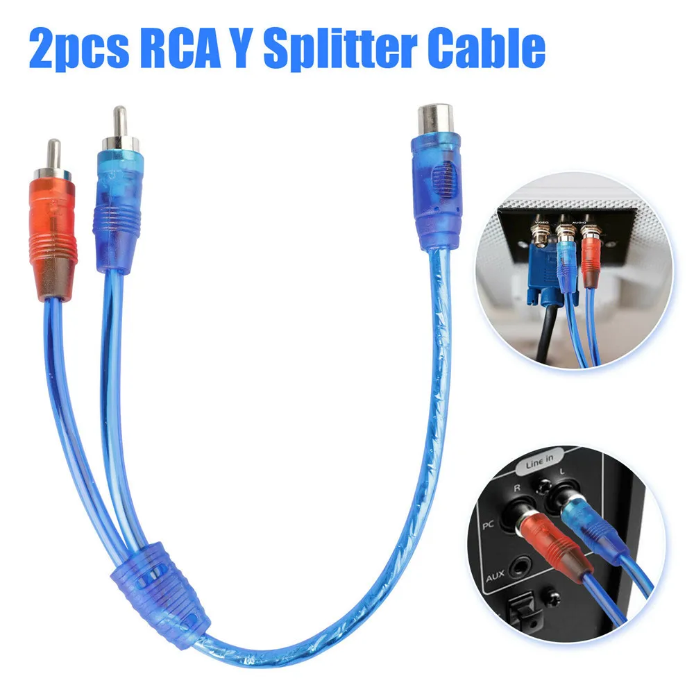 RCA 1 Male to 2 Female Audio Speaker Y Adapter Splitter Cable Dual Shielding Shell Flexible PVC Jacket for Car AUX Amplifier
RCA 1 Male to 2 Female Audio Speaker Y Adapter Splitter Cable Dual Shielding Shell Flexible PVC Jacket for Car AUX Amplifier