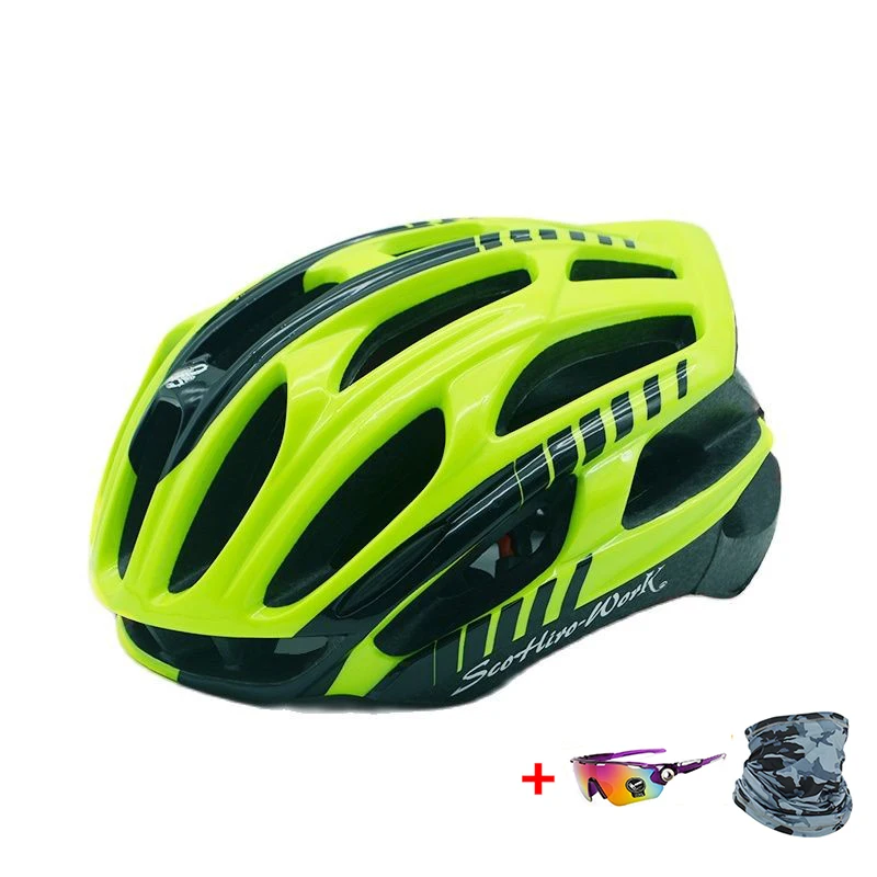 

SCOHIRO-WORK Integrally-Molded Helmet Road Bicycle helmet Super light MTB Bike Helmet Cascos Bicicleta EPS Riding Helmet 54-61CM