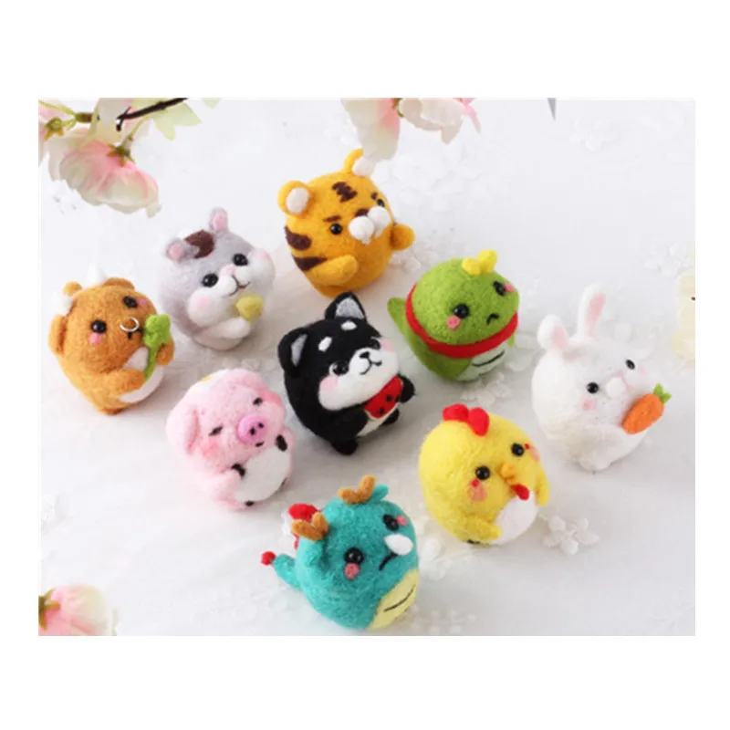 The Chinese Zodiac cartoon set wool needlepoint kit wool felt needle felting mobile phone rope craft needlecraft DIY handmade
The Chinese Zodiac cartoon set wool needlepoint kit wool felt needle felting mobile phone rope craft needlecraft DIY handmade