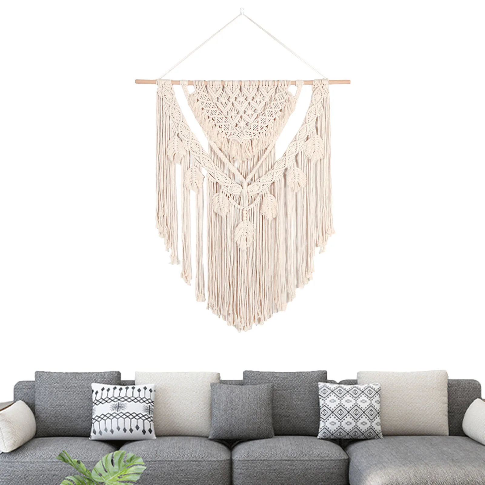 Macrame Wall Tapestry Large Hand-woven Pendant Long Tassel Beige Bohemian Wall Decor for Bedroom Living Room Apartment
Macrame Wall Tapestry Large Hand-woven Pendant Long Tassel Beige Bohemian Wall Decor for Bedroom Living Room Apartment
