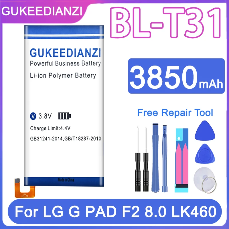 GUKEEDIANZI BL-T31 Battery for LG G PAD F2 8.0 LK460 SPRINT BL T31 BLT31 3850mAh Batteria + Free Tools
GUKEEDIANZI BL-T31 Battery for LG G PAD F2 8.0 LK460 SPRINT BL T31 BLT31 3850mAh Batteria + Free Tools