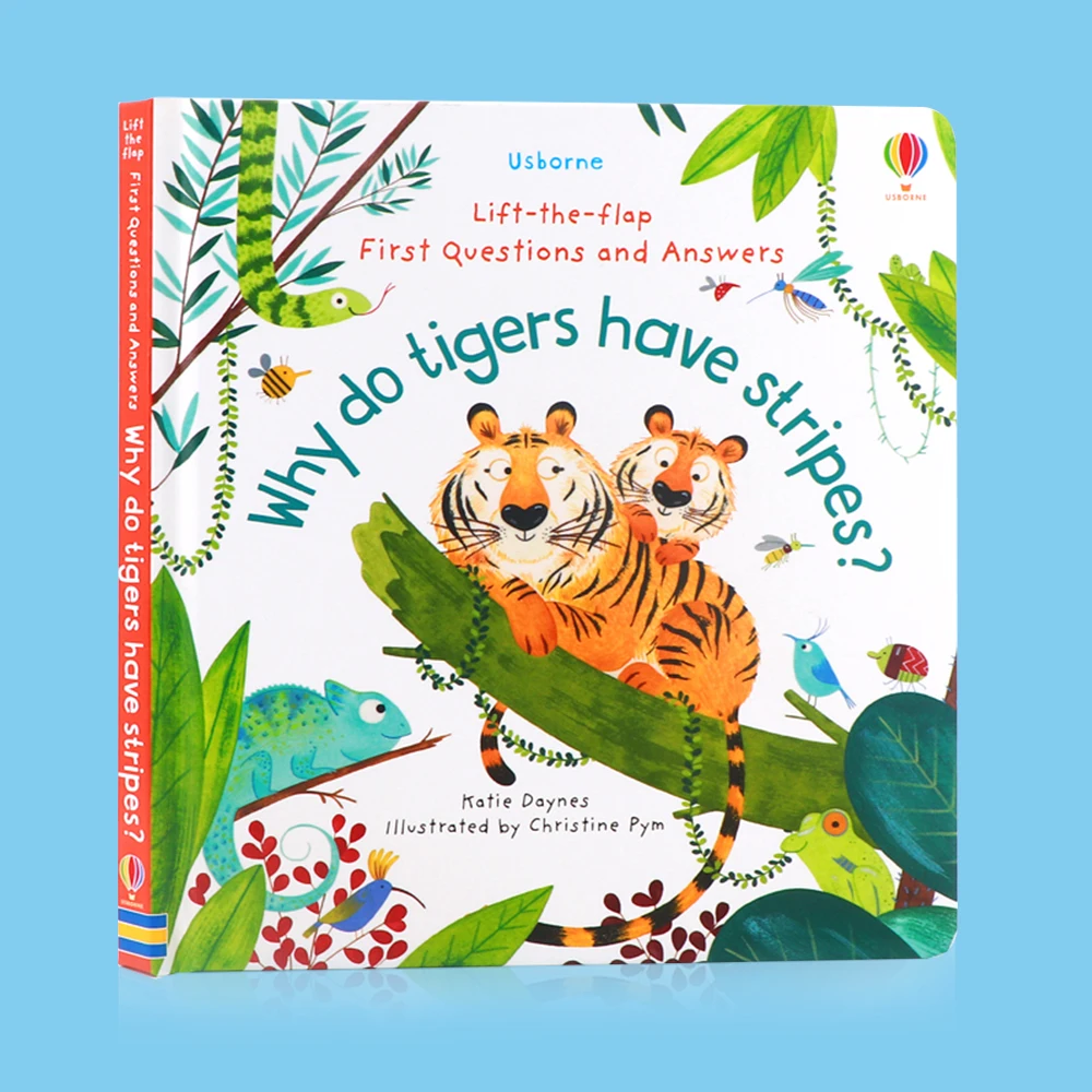 

У нас первые вопросы: почему у тигров полосы В английском твердом переплете 3d доска Книга Детские образовательные книги игрушки подарки