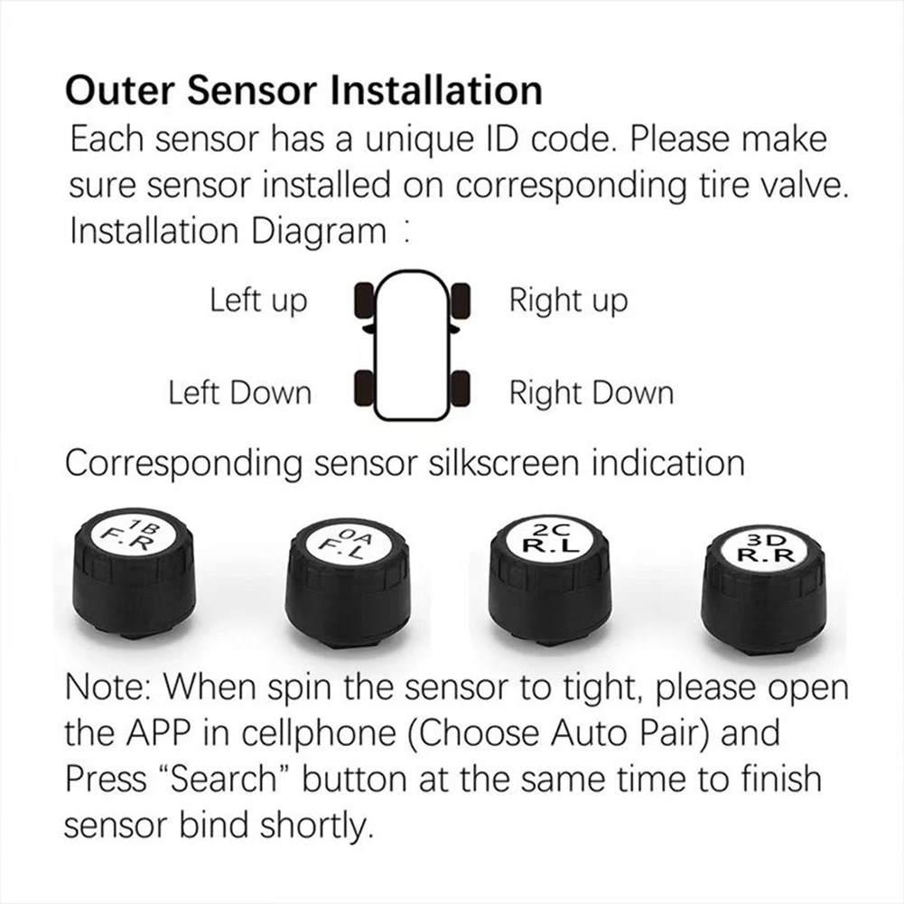 Car TPMS Bluetooth Tire Pressure Monitoring System External Tire Pressure Sensor High Low Pressure Alarm Automobiles Sensors
Car TPMS Bluetooth Tire Pressure Monitoring System External Tire Pressure Sensor High Low Pressure Alarm Automobiles Sensors