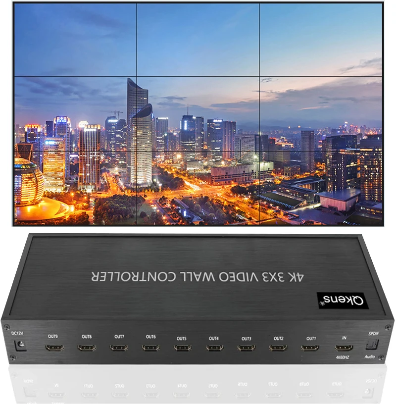 4K 3x3 контроллер настенного видеопроцессора HDMI-совместимый многоэкранный сращиватель ТВ сращивающаяся коробка 2x2x3 1x3 1x4 9 мониторный дисплей
4K 3x3 контроллер настенного видеопроцессора HDMI-совместимый многоэкранный сращиватель ТВ сращивающаяся коробка 2x2x3 1x3 1x4 9 мониторный дисплей