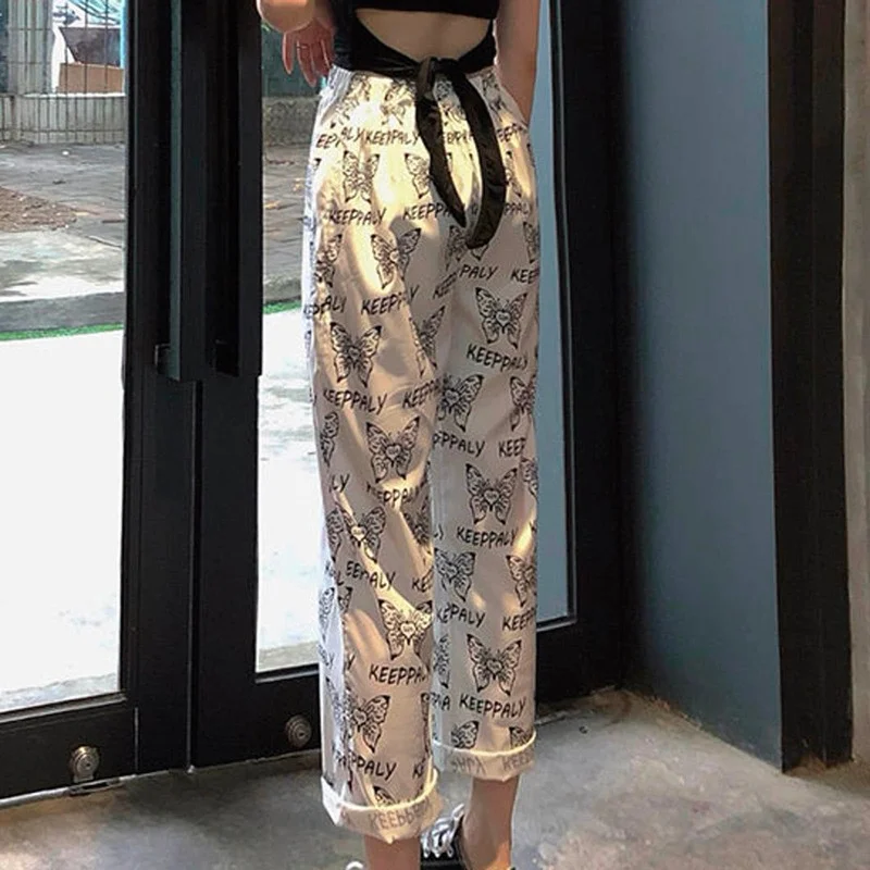 New 2021 Summer Wild Fashion Y2k Butterfly Print Student High Waist Casual Loose Loose Thin Wide-leg Trousers Punk Streetwear
New 2021 Summer Wild Fashion Y2k Butterfly Print Student High Waist Casual Loose Loose Thin Wide-leg Trousers Punk Streetwear